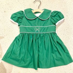 TBBC 6-12 mos Kiawah Kelly Green Cindy Lou Sash Dress